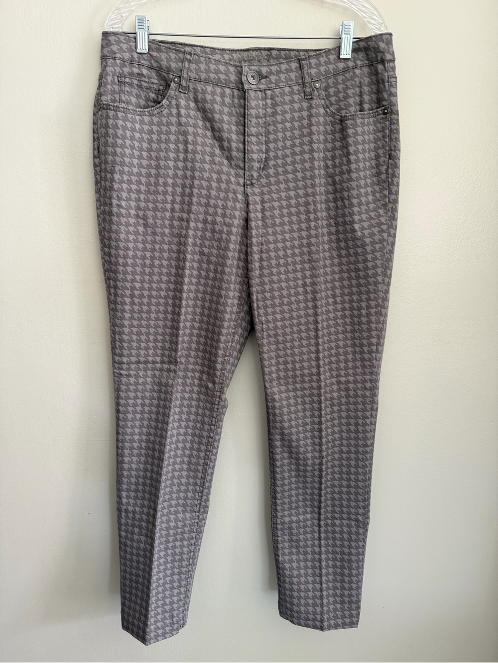 RUFF HEWN Houndstooth Pattern Pants - Women's Size 16/18 - Gray